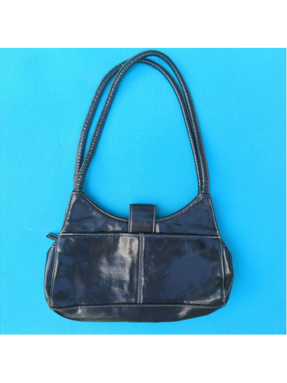 Vintage Y2K Fiorelli Black Faux Leather Underarm Shoulder Bag - Contrast Stitch - Picture 2 of 14
